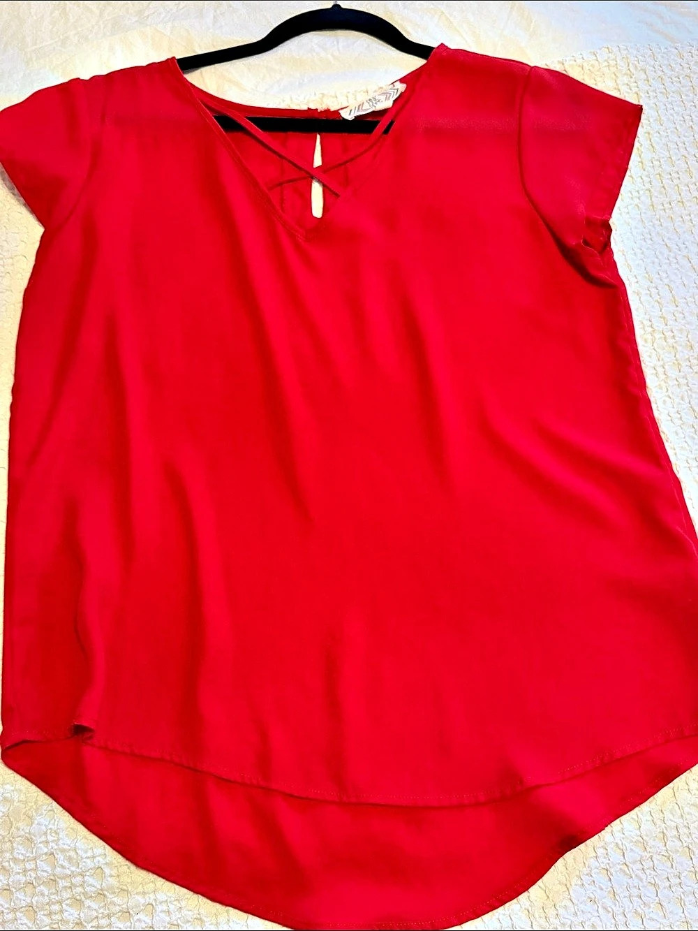 Pink Rose Red Short Sleeve Blouse